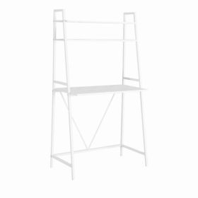 18" x 32" x 60" White TopwithWhite Metal  Computer Desk