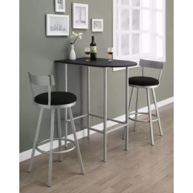 23.75" x 35.5" x 41" Black  Silver  Mdf  Metal  Home Bar