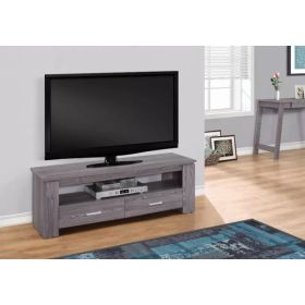 16.25" Cappuccino Particle Board and Laminate TV Stand with 2 Storage Drawers