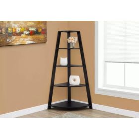 Noir Black  Bookcase Corner Accent Shelf