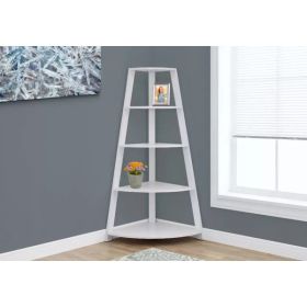 White Bookcase Corner Accent Shelf