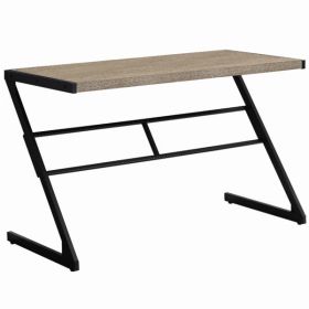 22" x 48" x 30" Dark Taupe  Black  Mdf  Metal  Computer Desk
