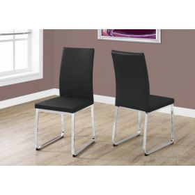 Two 39.5" Leather Look Foam and Chrome Metal Dining Chairs