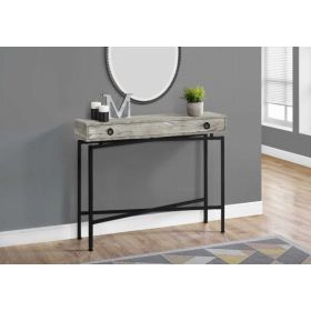 32.5" Grey Reclaimed Wood Particle Board Accent Table with Black Legs