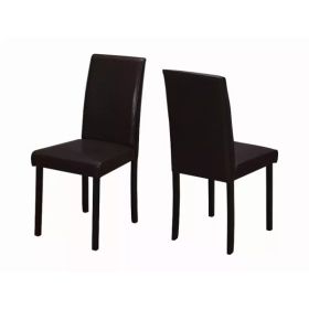 44.5" x 35.5" x 72" Cappuccino Foam Solid Wood Leather Look Dining Chairs 2Pieces