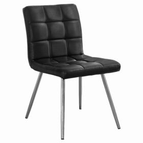 47" x 37" x 63" Black Foam Metal Polyurethane Leather Look  Dining Chairs 2Pieces