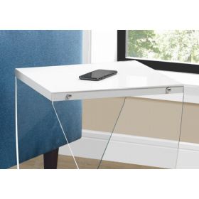 15.75" x 16.5" x 21.25" White Clear Acrylic Glass Accent Table
