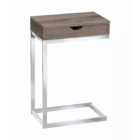 10.25" x 15.75" x 24.5" Dark Taupe Finish Metal Accent Table