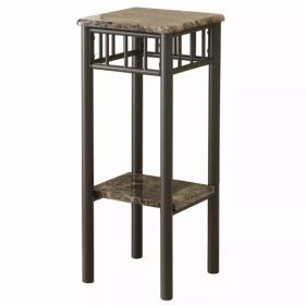 12" x 12" x 28" Cappuccino Mdf Metal  Accent Table