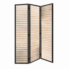 41" x 1.5" x 67" Natural Brown Wood And Metal  Screen