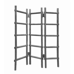 54" x 1.5" x 59" Gray Wood Blanket Rack  Screen