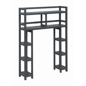 Graphite Finish 2 Tier Solid Wood Over Toilet Organizer