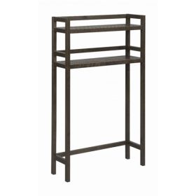 48" Espresso Finish 2 Tier Solid Wood Over Toilet Organizer