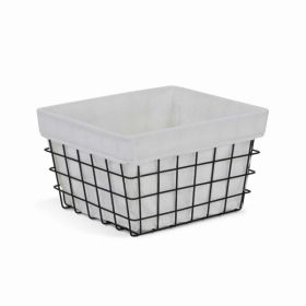 Rectangular White Lined and Metal Wire Storage
