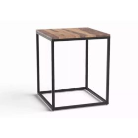 Squared Off Natural Wood End or Side Table