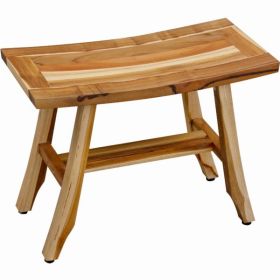 Contemporary Teak Shower Stool or Bench in Natural Finish