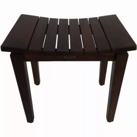 Contemporary Flared Teak Shower Stool or Bench in Brown Finish