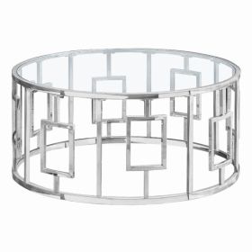 Round Chrome Metal with Tempered Glass Coffee Table