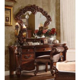 25" X 20" X 28" Cherry Fabric Vanity Stool