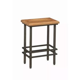 24" Deco Natural Cherry And Black Steel Bar Stool
