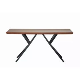 Brown Black Wood Metal Console