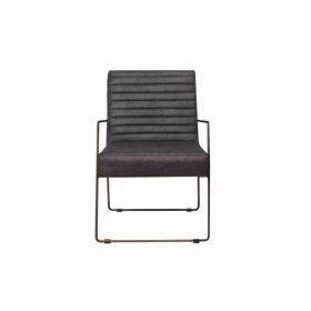 Ergonomic Grey Faux Leather Modern Arm Chair