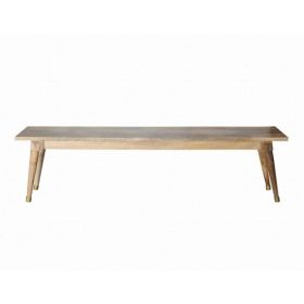 Natural Honey Solid Wood Large Dining Bench