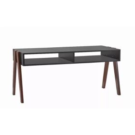 Modern Retro Black and Walnut Finish Coffee Table