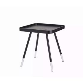 Contemporary Black Wood Grain Tray Top Side End Table