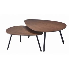 30.71" X 41.34" X 17" Walnut  Nesting Coffee Table