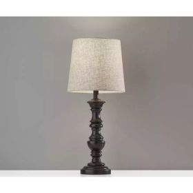 11" X 11" X 25.5" Black Polyresin 2 Piece Table Lamp Bonus Pack
