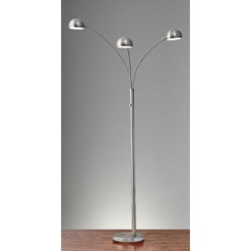 Three Light Steel Orb Floor Lamp