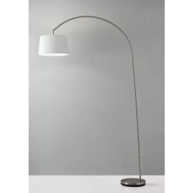 Sweeping Curve Floor Lamp in Satin Steel