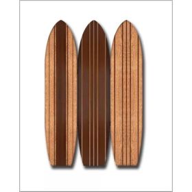 Warm Brown Long Board 3 Panel Room Divider Screen