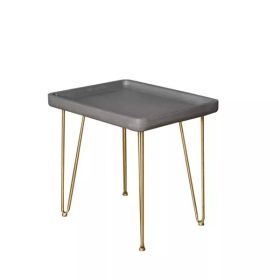 Contemporary Gray and Gold Finish Rectangle End Table 18"H