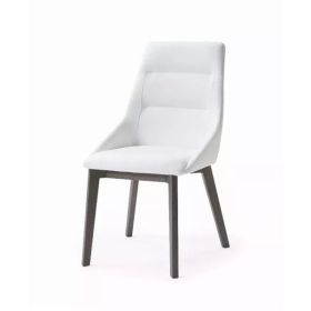 25" X 20" X 35" White Faux Leather or Metal Dining Chair