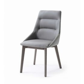 25" X 20" X 35" Grey Faux Leather or Metal Dining Chair