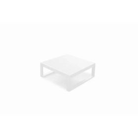 29.5" X 29.5" X 12" White Aluminum Coffee Table