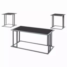 Cappuccino Silver Metal Table Set - 3Pieces Set