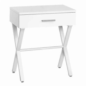 18.25" X 12" X 22.25" White Metal Accent Table