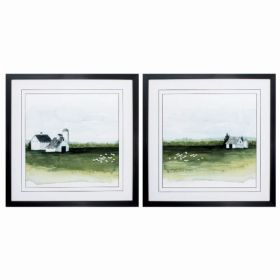 25" X 25" Dark Wood Toned Frame Delilah's Farm Set of 2