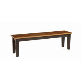 Two Tone Black and Harvest Finish Hardwood Accent Bench