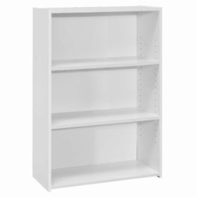 11.75" x 24.75" x 35.5" White 3 Shelves  Bookcase