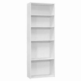 11.75" x 24.75" x 71.25" White 5 Shelves  Bookcase