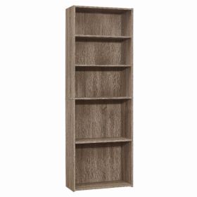 11.75" x 24.75" x 71.25" Dark Taupe 5 Shelves  Bookcase