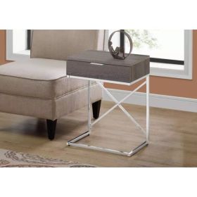 18.2" x 12.8" x 23.5" Dark Taupe  Particle Board  Metal  Accent Table