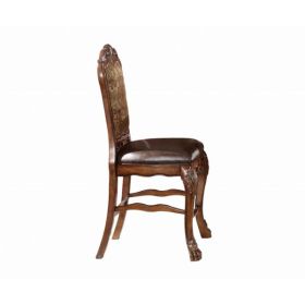 24" X 21" X 48" PU Cherry Oak Wood Poly Resin Upholstery Counter Height Chair (Set-2)