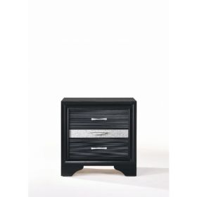 17" X 26" X 26" Black Wood Nightstand