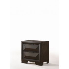 26" X 17" X 25" Espresso Rubber Wood Nightstand