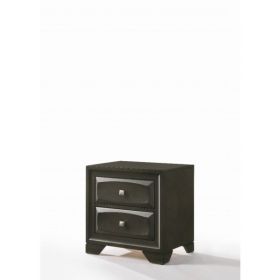 24" X 17" X 24" Antique Gray Rubber Wood Nightstand